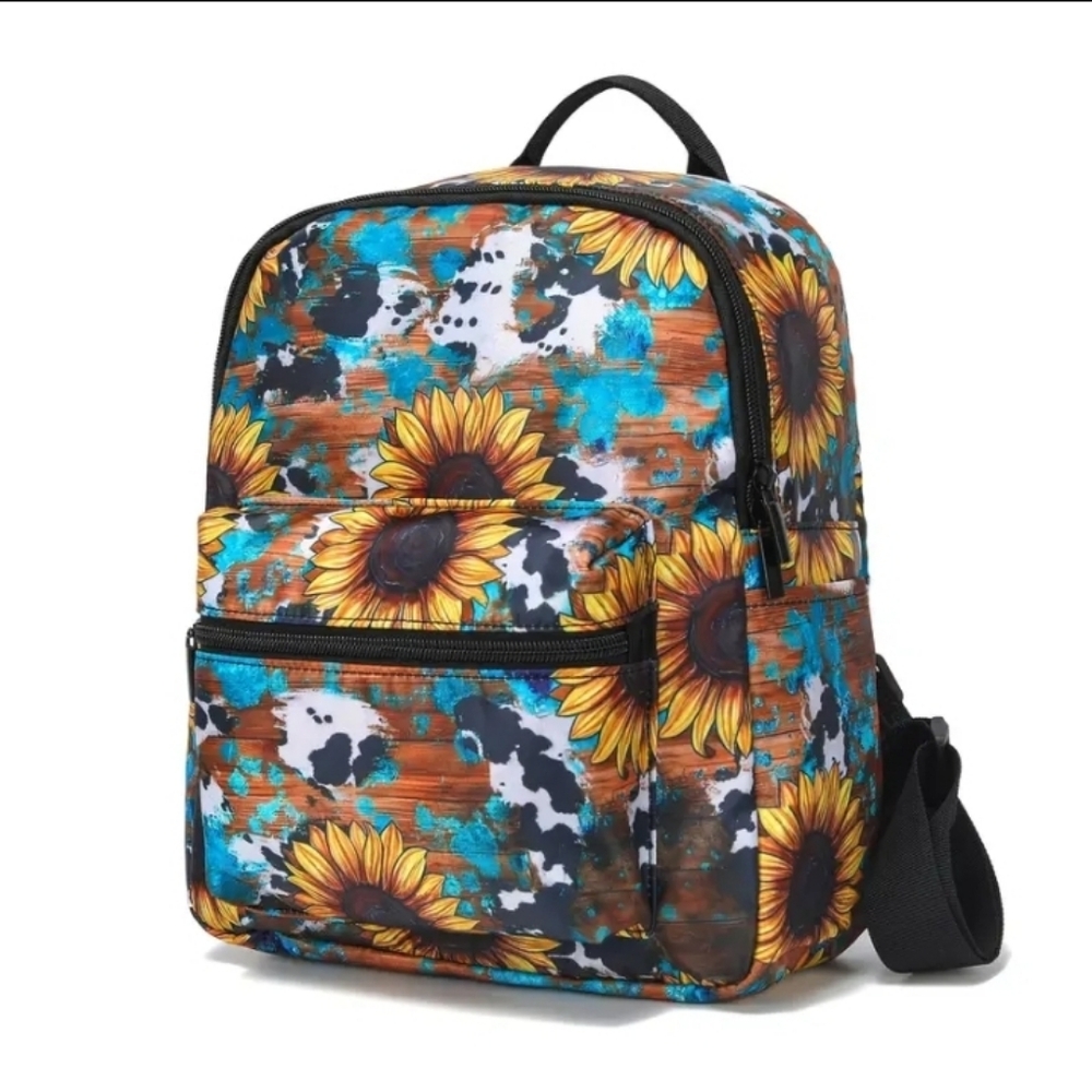 Sunflower Print Backpack